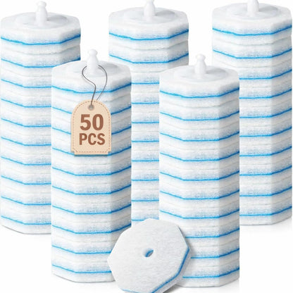 50 Count Toilet Wand Refills, Disposable Toilet Brush Refill Heads Compatible with Household Brushes Scrubbers, 3-Layer Scrubbing Pads for Quick Bathroom Toilet Bowl Cleaners Local Stock (Blue(50pcs))