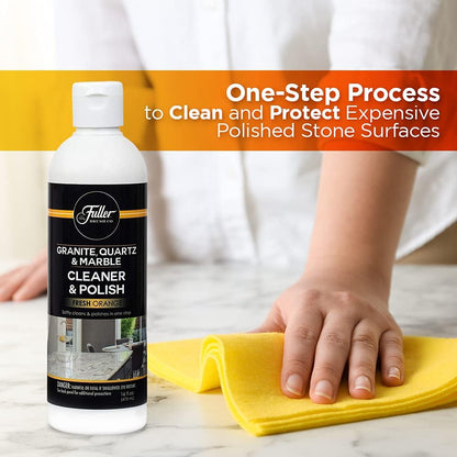 Fuller Brush Countertop Cleaner & Polish - Multi Surface Cleaner - Cleans, Polishes and Protects Granite Quartz Marble Glass Laminates Metal and Other Surfaces Refreshing Orange Scent Removes Odor