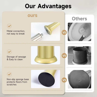 Bronze Toilet Brush and Holder，Extra Long Handled Toilet Brush for Bathroom，Stainless Steel Heavy Duty Toilet Bowl Brush,Deep Cleaning Modern Toilet Cleaner Brush -Space Saving, Covered Brush, Durable