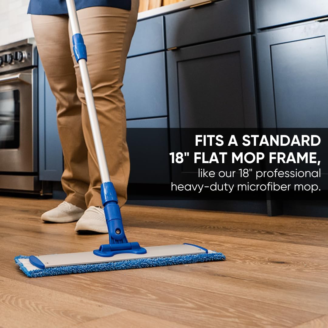 Microfiber Wholesale 18 inch Microfiber Mop Pads - Machine Washable, Reusable, Refills & Replacement Wet Mop Heads Compatible with Any Microfiber Flat Mop System (3 Pack)