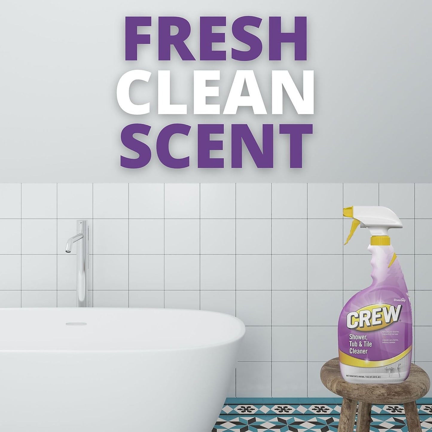 CREW Diversey CBD540281EA Shower, Tub & Tile Cleaner, Liquid, 32 oz