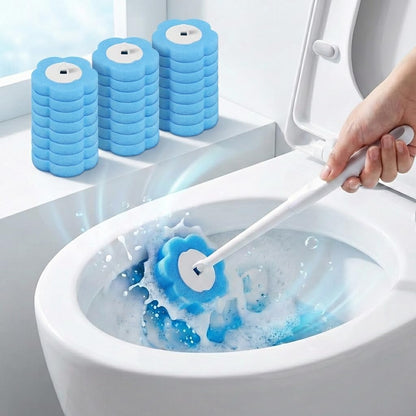 24pcs Toilet Brush Refills Replacement Sponge Heads for Toilet Bowl Cleaner Wand Hygienic Scrubbing Pads Deep Cleaning No Handle