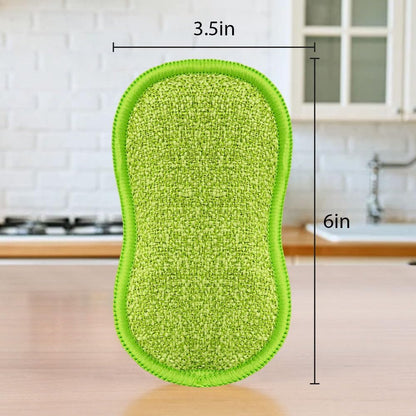 12 Pack Multi-Purpose Scrub Sponges for Kitchen by SmilePowo Non-Scratch Microfiber Sponge Along with Heavy Duty Scouring Power - Effortless Cleaning of Dishes, Pots and Pans