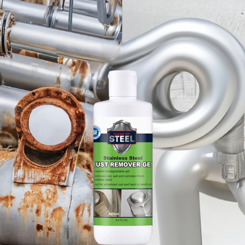 CLEAN MY STEEL Innoshine B570 Stainless Steel Rust Remover and Cleaner, NSF Certified, Approved for Food Contact Areas, 4 oz