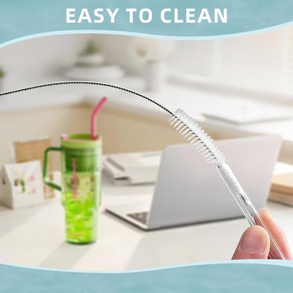 Cleaning Brushes for Reusable Drinking Straws, Set of 5, Long Wire Handle, Bottle and Straw Cleaner for Stanley Mug, Sippy Cup, Water Bottle and Tubes, Reusable and Flexible
