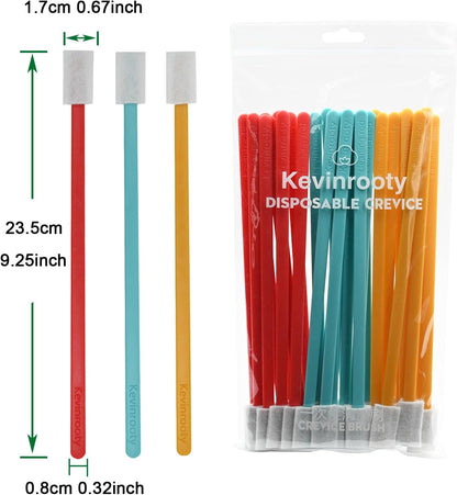 50PCS Disposable Crevice Cleaning Brush Kit, Disposable Toilet Brush, Window Sill, Keyboard, Car AC Cleaner (Blue)