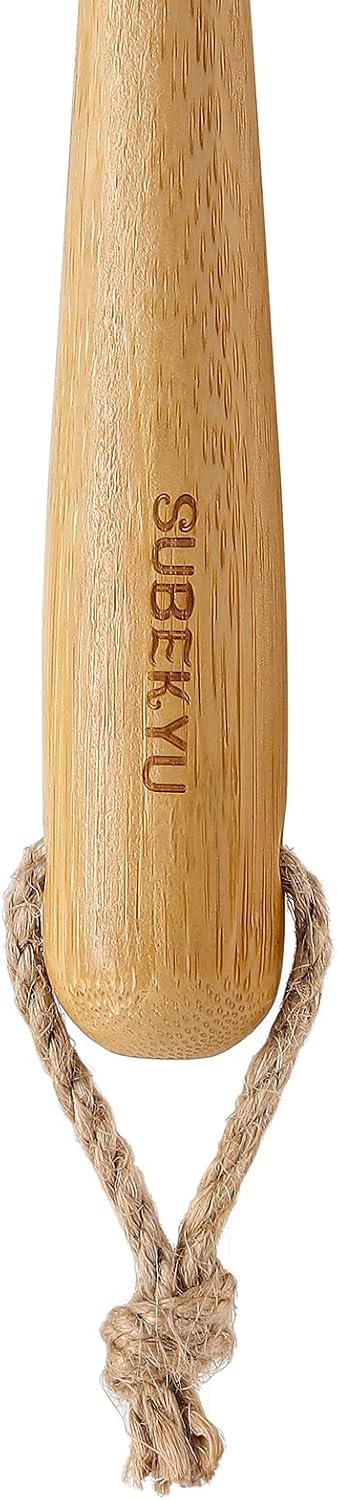 SUBEKYU Dish Brush with Handle, Natural Bamboo Dish Scrubber Brush, Kitchen Dishwashing Brush for Cleaning Dishes/Pans/Pots/Sinks, Sisal Bristles, 2P
