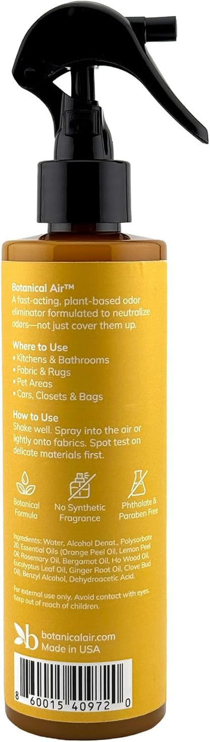 Plant-Based Odor Eliminator Spray – Natural Essential Oil Air Freshener for Home, Bathroom, Fabrics & Pet Areas – 8 oz (Eucalyptus Rain)