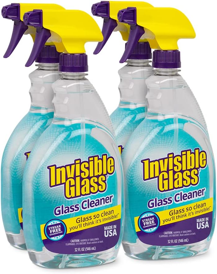 Invisible Glass 92194-2PK Premium Glass and Window Cleaner Spray – Cleans Glass, Windows, Mirrors, Shower Doors, and More – Streak-Free, Ammonia-Free, Tint-Safe – 32 fl oz (Pack of 2)