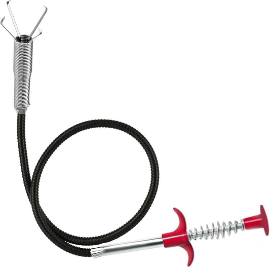 Upgraded Drain Snake, 76 inch Hair Drain Clog Remover Tool ， Sink Snake Drain Clog Remover for Sewer Kitchen Bathroom