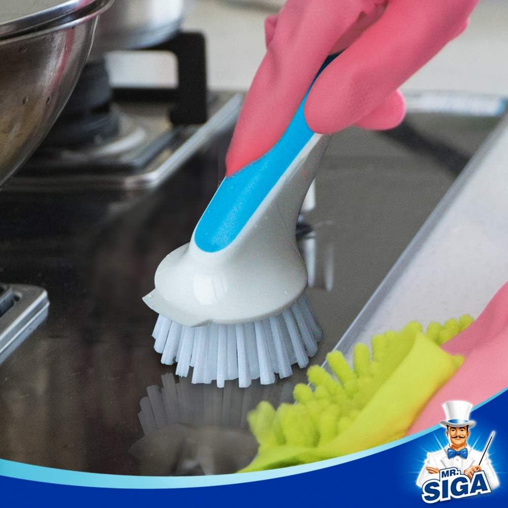 MR.SIGA Pot and Pan Cleaning Brush, Dish Brush for Kitchen, Pack of 2