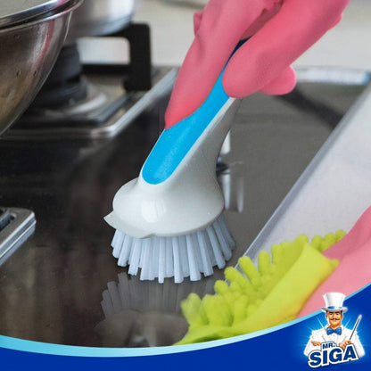 MR.SIGA Pot and Pan Cleaning Brush, Dish Brush for Kitchen, Pack of 2