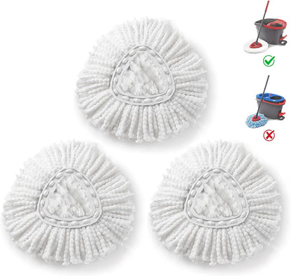 Mop Heads Replacements for O-Ceda Easy Wrin Spin System, Microfiber Refills, Easy Cleaning Mop Head Replacement White 6 Pack