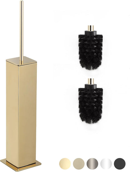 BVL Toilet Brush and Holder Set Brushed Nickel Stainless Steel 304 Square Freestanding Toilet Brush for Bathroom