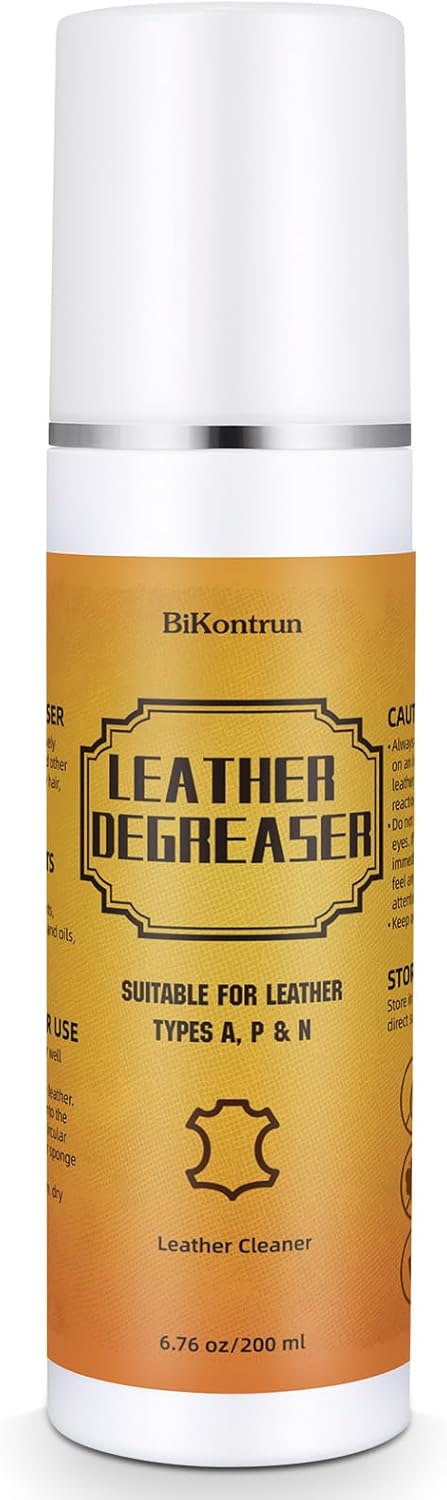 Leather Cleaner Degreaser – Quick Spray & Wipe Formula for Car Seats, Sofas, Handbags, Jackets & Shoes – Removes Grease & Oil, Gentle Leather Care, No Residue, Easy to Use