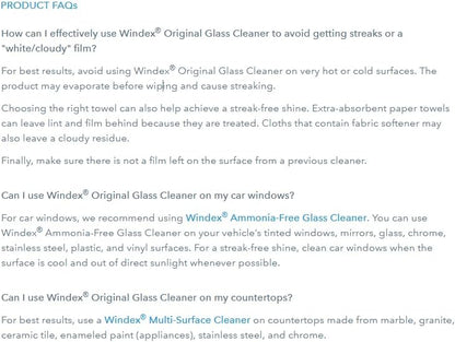 Windex Glass and Window Cleaner Spray Bottle, Bottle Made from 100% Recovered Coastal Plastic, Original Blue, 23 fl oz