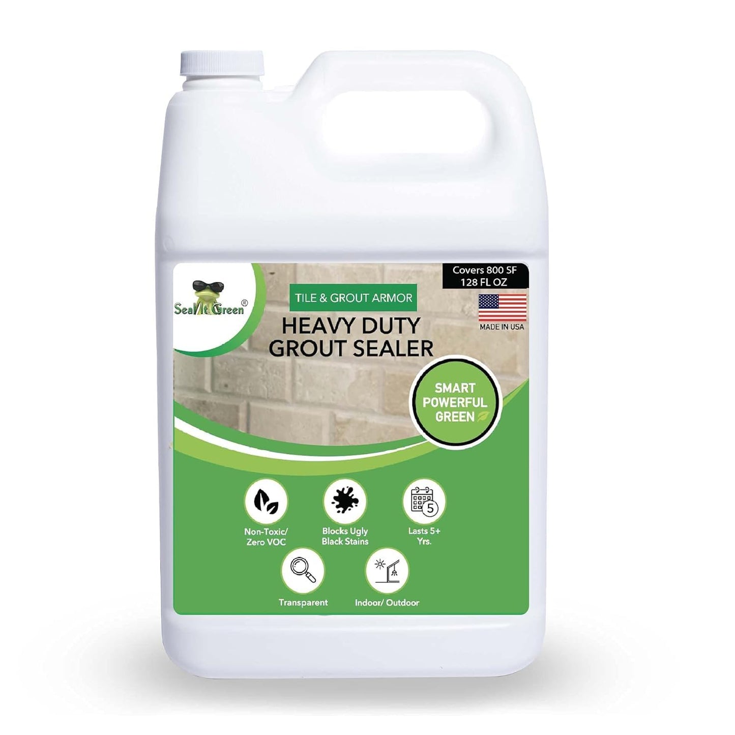 Seal It Green Xtreme-Heavy Duty Pro Strength Grout Sealer. Non Toxic-VOC Free & Odorless.Seal Smarter. Incredible 100+ SF Coverage. Indoor Or Outdoor Use. Use The Sealant The Pros Use. Lasts For Years