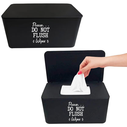 Moorfowl 2 Pack Baby Wipes Dispenser for Bathroom Please DO NOT Flush Wipes Holder Container