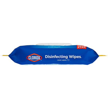 Clorox Disinfecting Cleaning Wipes Flex Pack, Bleach Free, Crisp Lemon, 75 Count (Pack May vary)