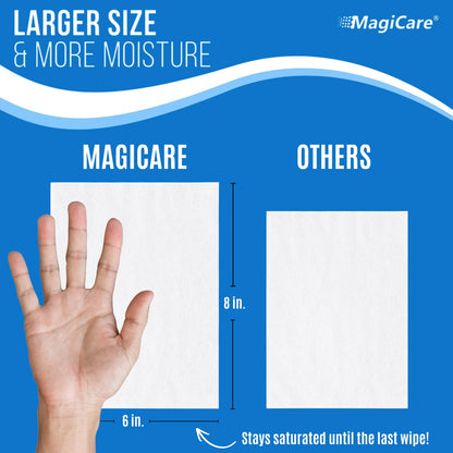 MagiCare 75% Travel Size Alcohol Wipes, Large (10, 20ct Packs, 200ct) - Hand Sanitizer Wipes, Unscented Hand Travel Wipe, Cleaning, Sanitizing - Wet Wipe to Go for Car, Bag, Purse, Airplane