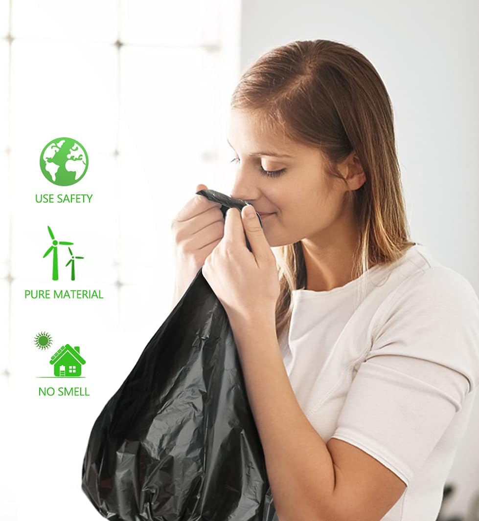 Teivio Large Clear Trash Bags 55-60 Gallon 20 Counts Fit 50,55,60,Gal All Purpose Garbage Bags, Extra Large Lawn and Leaf Bags Outdoor Trash Can Liner, Drum Liners, Workshops, Backyard