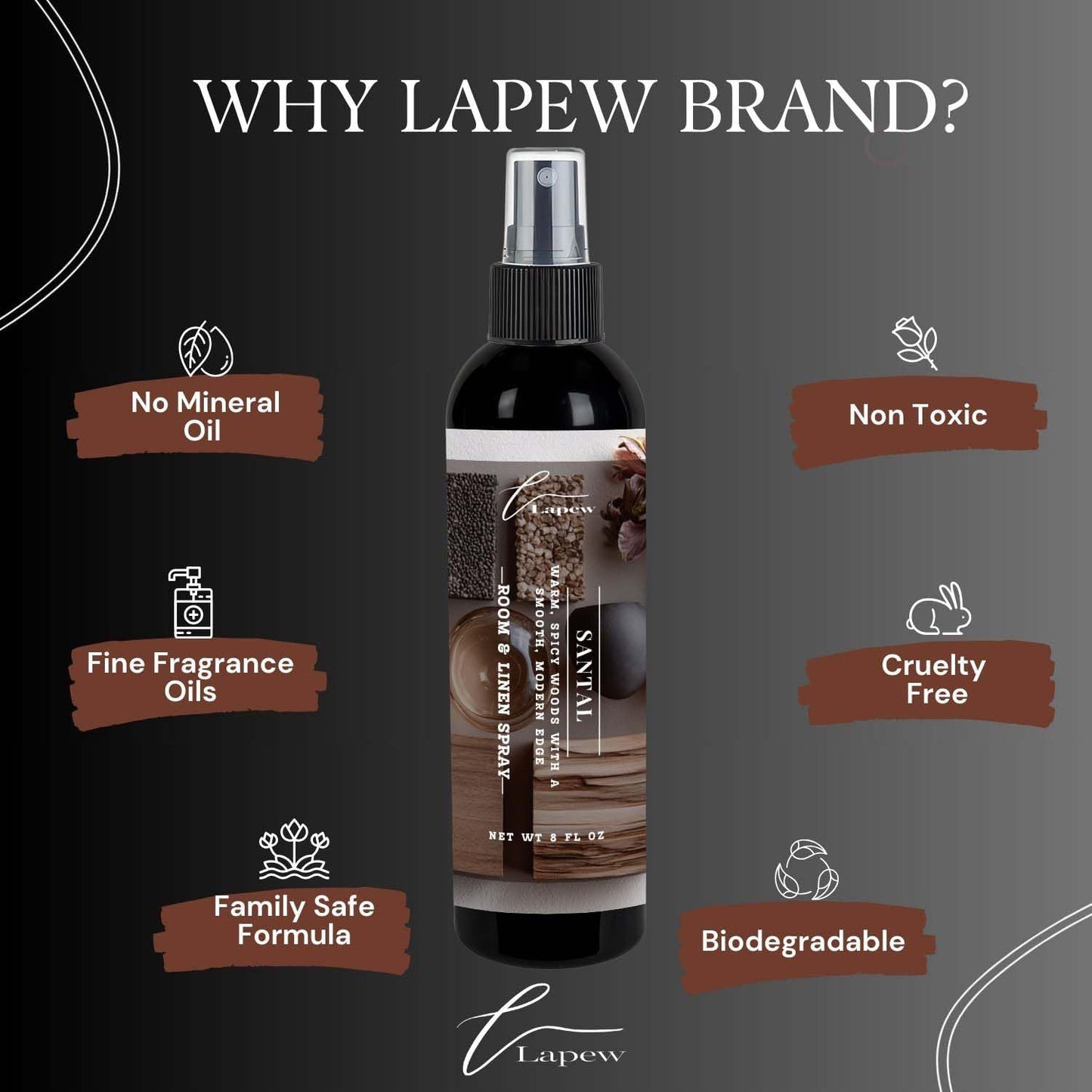 Lapew Room & Linen Spray | Fragrance Mist for Home, Car & Office | Fabric & Air Freshener | Neutralizing Mist | Made in USA | Cozy Cinnamon & Apple - Colors B