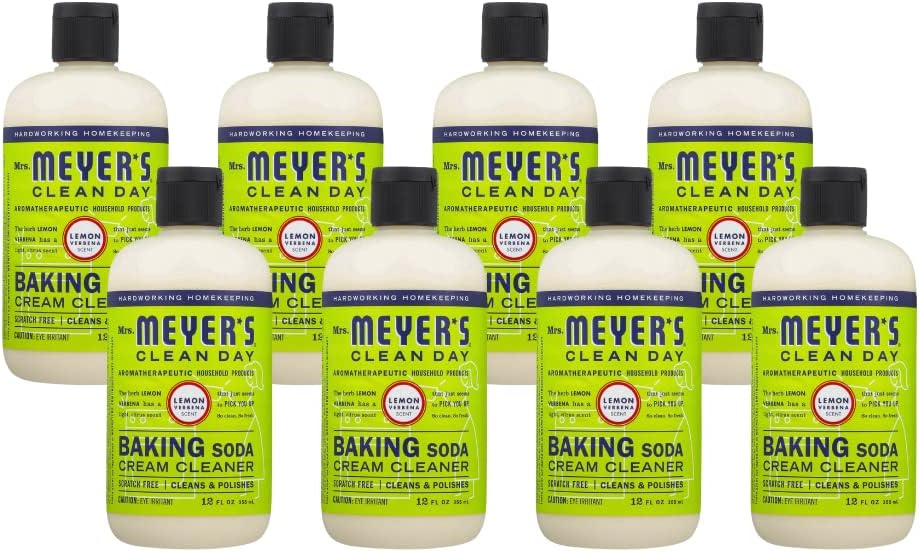 MRS. MEYER'S CLEAN DAY Baking Soda Cream Cleaner, Cuts Grease, Scratch-Free Polish, Lemon Verbena, 16 Fl Oz, Pack of 1