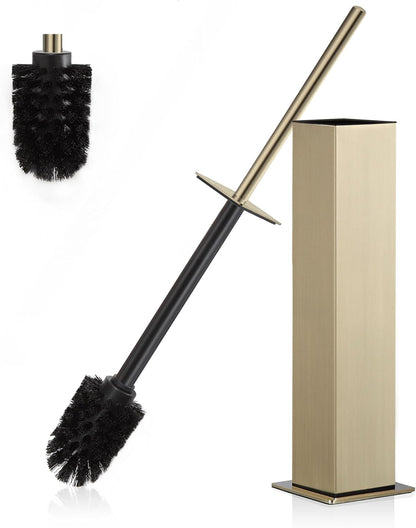 BVL Toilet Brush and Holder Set Brushed Nickel Stainless Steel 304 Square Freestanding Toilet Brush for Bathroom