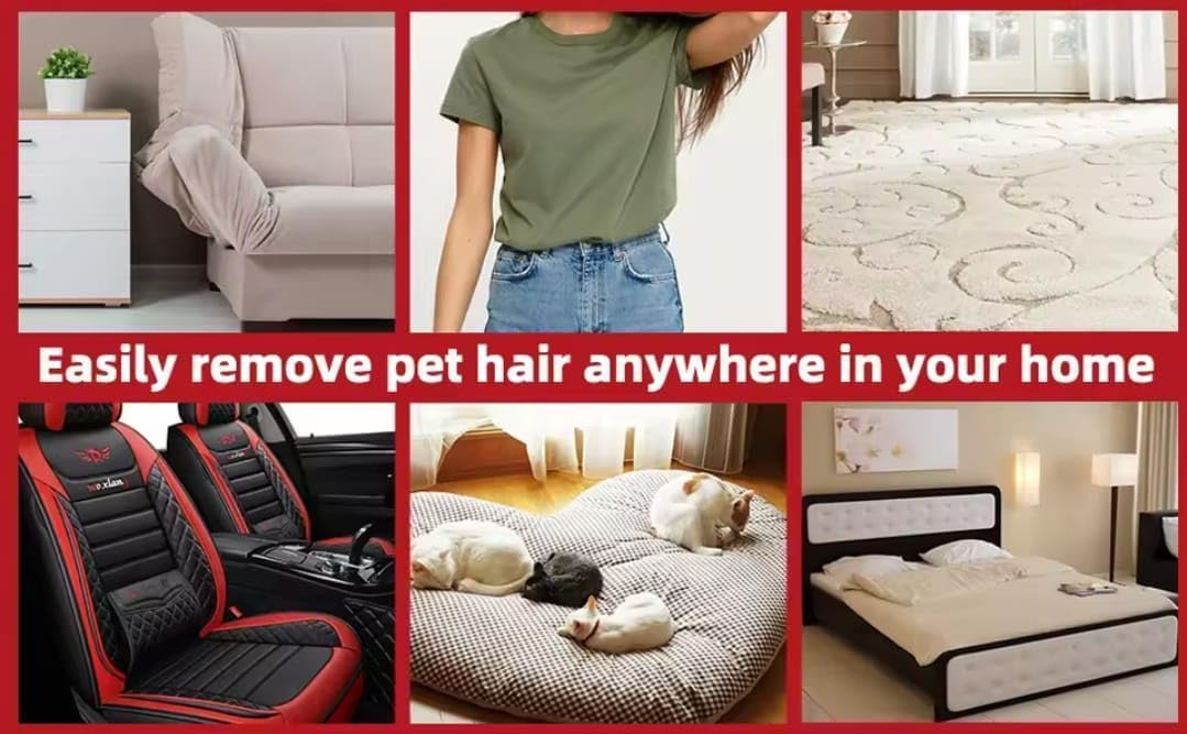 Pet Hair Remover Roller for Dog Hair and Cat Hair – Self-Cleaning Lint Roller for Furniture, Couch, Carpet, Clothing, Bedding and Car Seats – Reusable, Durable, Portable Fur Removal Tool