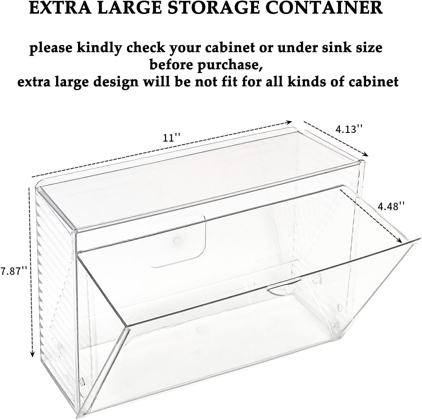 Clear Dishwasher Detergent Pod Holder for Kitchen Cabinet, Plastic Under Sink Storage and Organizer for Lid, Sponge, Coffee Pods, Large Laundry Pods Dispenser Box with Divider