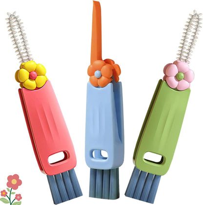 3 in 1 Cup Lid Cleaning Brush, Multifunctional Gap Cleaning Brush, Home Kitchen Crevice Brush, Portable Bottle Cleaner Brush for Cleaning Tight Spaces, Bottle Gaps, Travel Mug Caps(3 PCS)