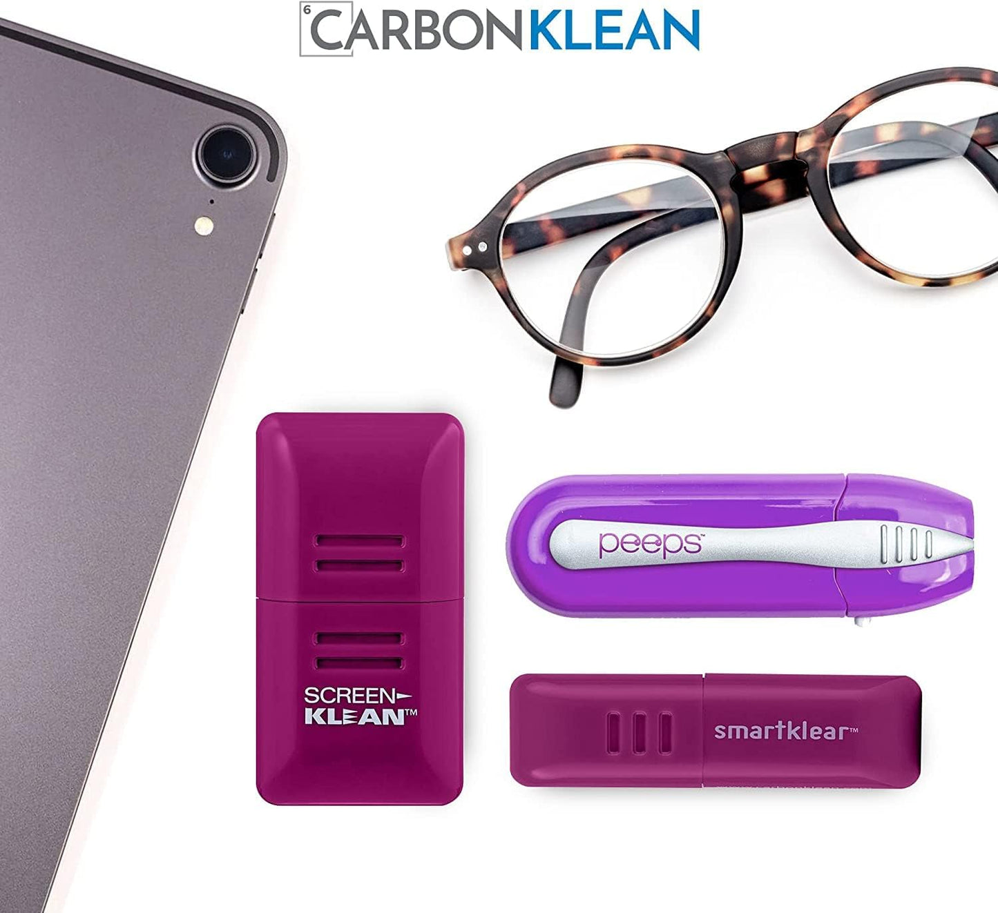 Peeps Glasses Cleaner - for Eyeglasses, Reading Glasses, and More - Lens Cleaner with Carbon Microfiber Tech-Injected Blue-1 Count (Pack of 1)