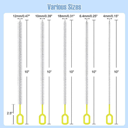 Straw Clean Brush Extra Long Straw Tube Brushes for Cleaning, Reusable Drinking Straw Cleaner Brush Set, Glass Pipe Cleaning Brush (12 inch)