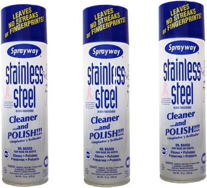 Sprayway Water-Based Stainless Steel Cleaner, 15 Fl Oz (Pack of 1)