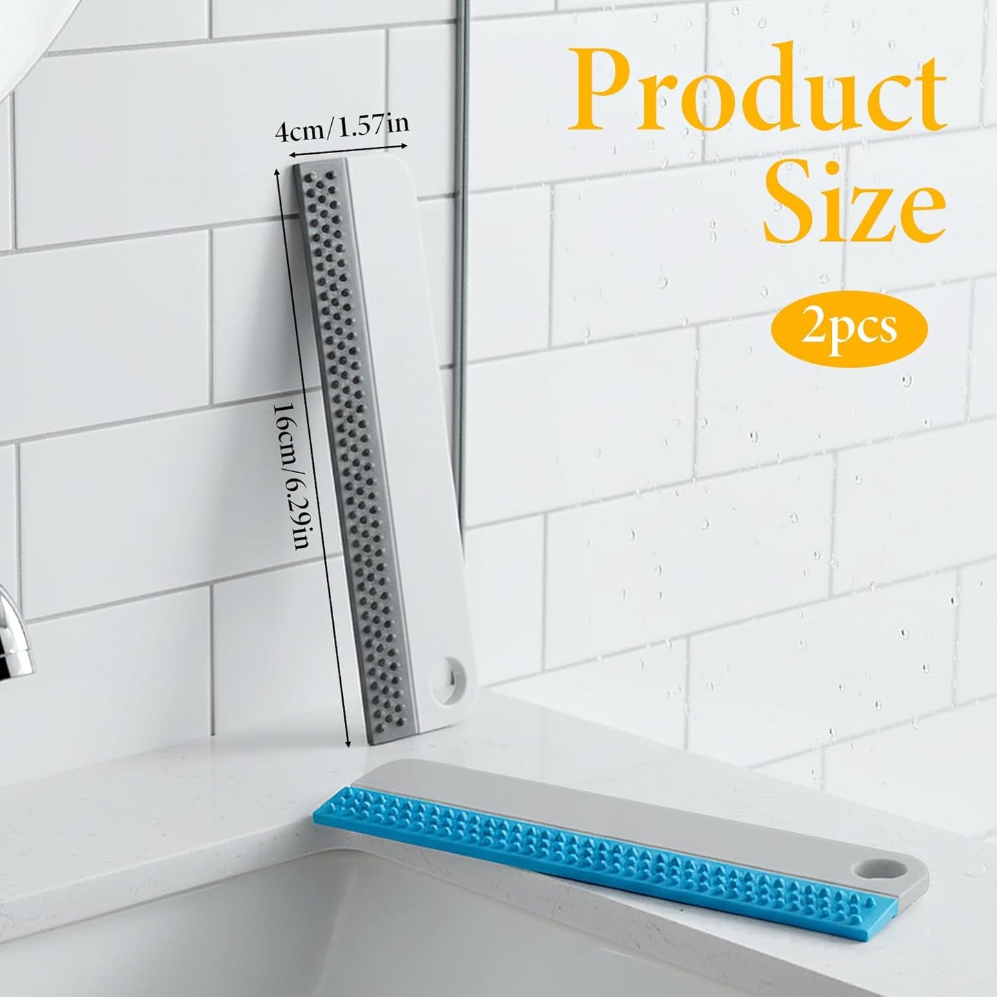 2 Pcs Mini Soft Rubber Mirror Squeegee Window Scrubber Scraper for Shower Glass Doors Cleaning Squeegee Tool Car Windows Windshield Mirror Tile Cleaner