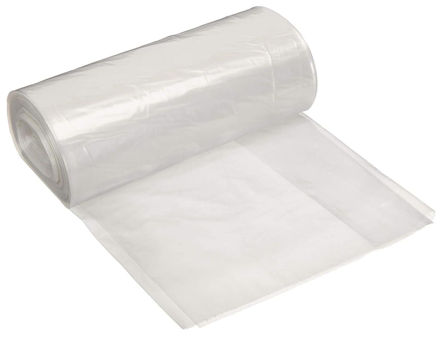 Amazon Basics 55 Gallon Trash Bags, Heavy-Duty Construction, Leak Resistant, Unscented, Clear, 50 Count (Previously AmazonCommercial brand)
