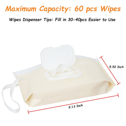 4 Pack Wipes Dispenser, Seposeve Portable Baby Wipe Case, Refillable Baby Wipes Container, Wipe Holder, Keeps Wipes Fresh, Reusable Wet Wipe Pouch for Outdoor Outing, Camping, Hiking. PureColor