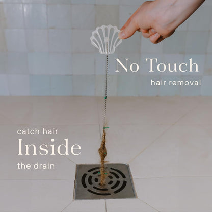 DrainWig Shower Drain Hair Catcher – Disposable Bathroom Hair Trap, Easy to Install in Shower Drain Cover, Helps Prevent Clogs – As Seen on Shark Tank – White Flower (2-Pack)