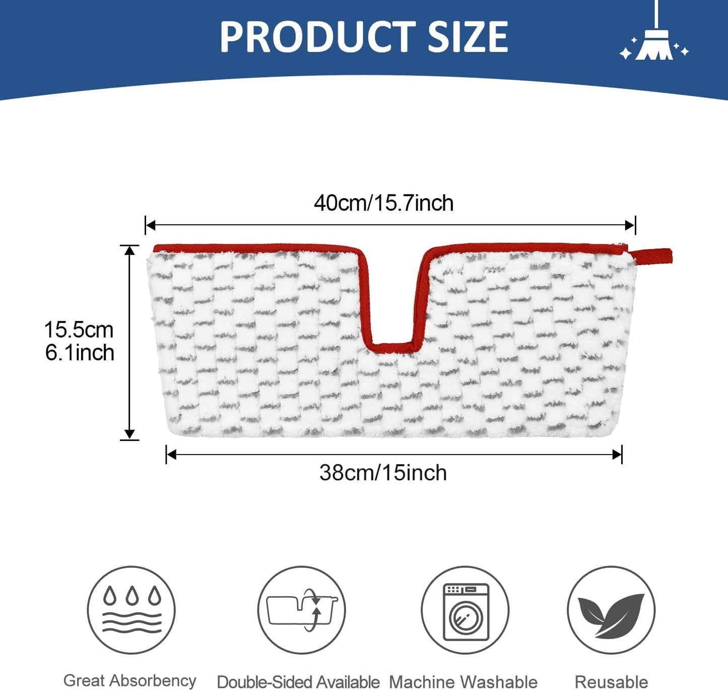 Microfiber Spray Mop Pads Compatible with Ocedar ProMist MAX Spray Mop, Reusable Mops Refill for Oceda Promist Dust Mop, Dual-Action Washable Flip Mops Pads Replacement for Dry and Wet Floor Cleaning