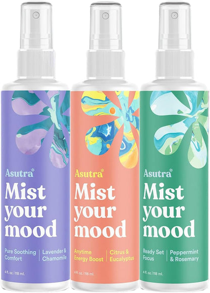 ASUTRA Multi-Use Essential Oil Aromatherapy Spray (Citrus & Eucalyptus), 4 fl oz – Mist for Face, Body, Rooms & Linens – Car, Fabric, and Bathroom Freshener