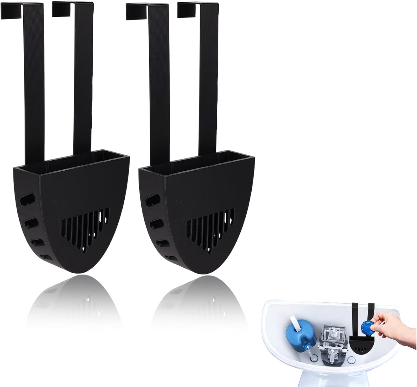 2pcs Toilet Tank Cleaning Tablet Holders, Premium Hanging Toilet Bowl Tablet Holders for Inside Tank Caddy Practical Bathroom Accessories Compatible with Vacplus