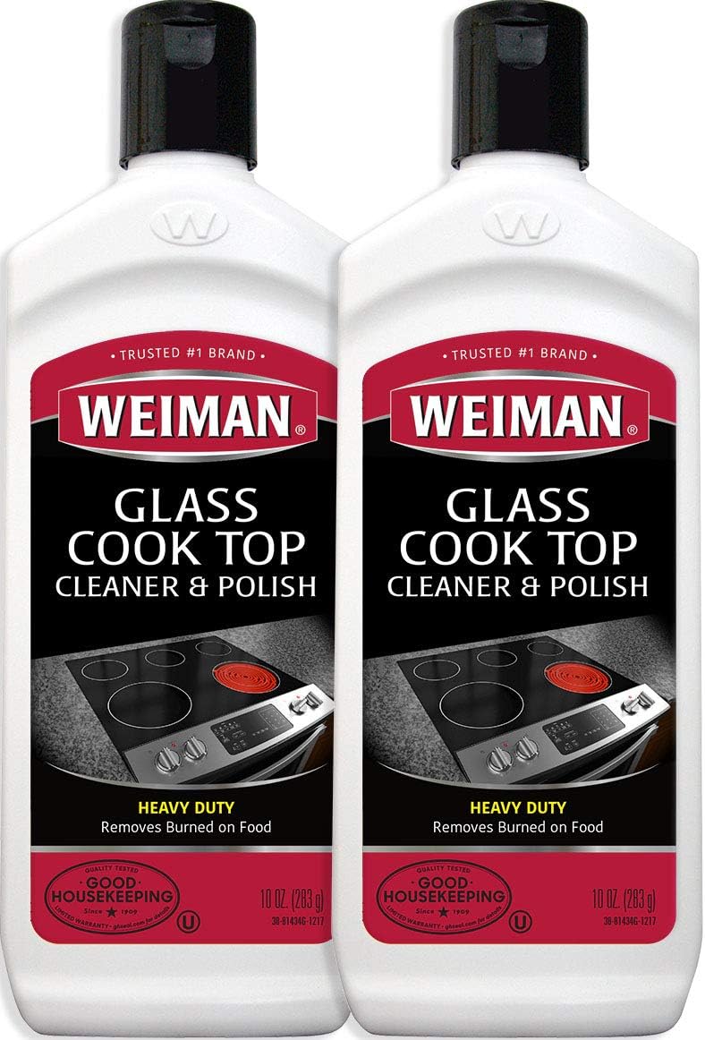 Weiman Non-Abrasive, No Scratch Induction Glass Ceramic Stove Cooktop Heavy Duty Cleaner and Polish, 20 Ounce