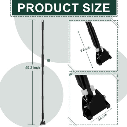 KeFanta 59 Inch Clip on Dust Mop Handle,Commercial Dust Mop Frame Handle,Heavy Duty Metal Stick Replacement for Floor Cleaning,3 Pack