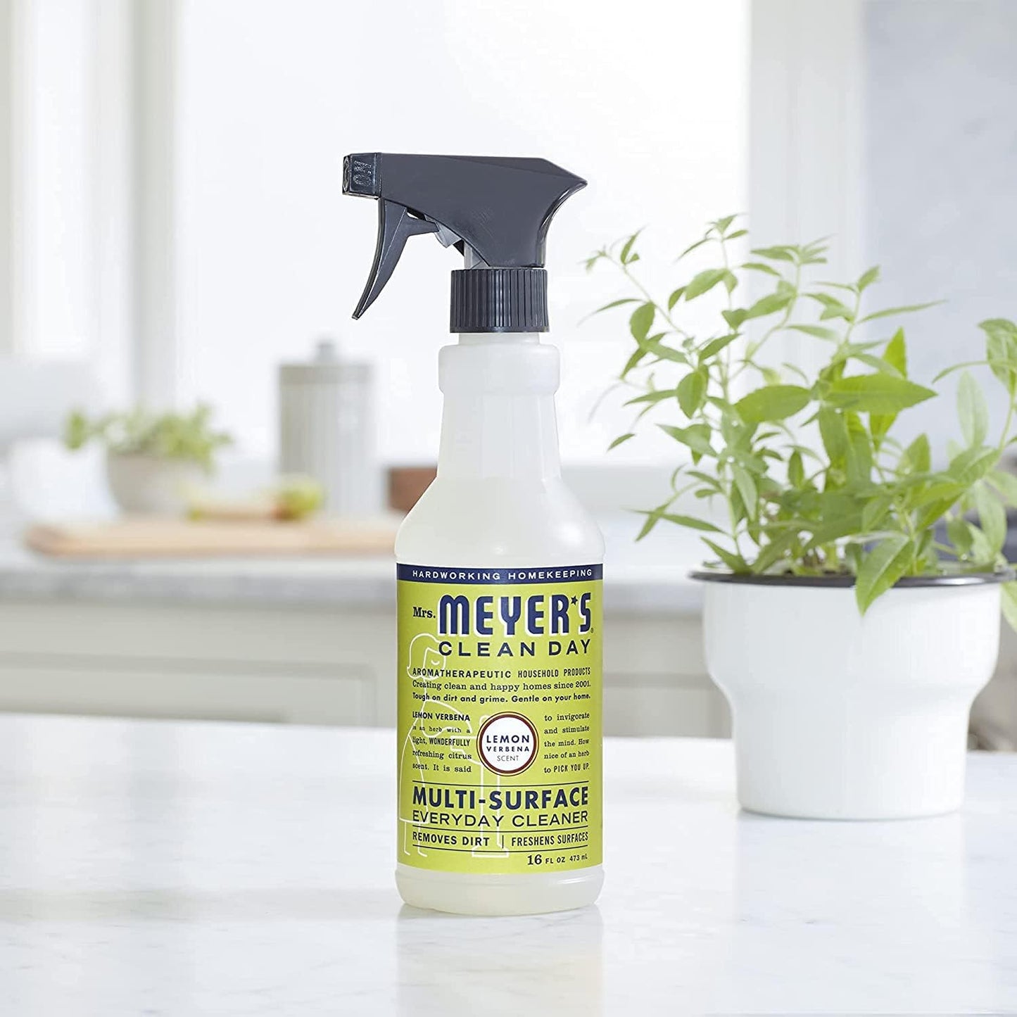 MRS. MEYER'S CLEAN DAY All-Purpose Cleaner Spray, Lemon Verbena, 16 Fl. Oz - Pack of 3