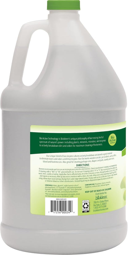 Biokleen Bac-Out Enzyme Cleaner and Stain & Odor Remover for Pet Stains, Laundry, Diapers, Wine, Carpets, & More, Eco-Friendly, Non-Toxic, Lime Scent, 128 Ounces