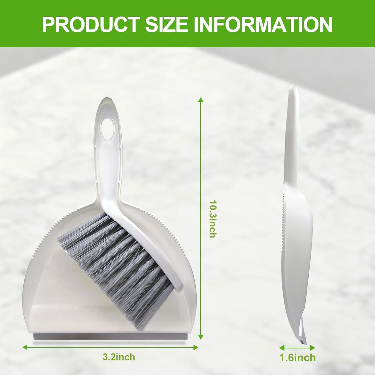 Mini Broom and Dustpan Set,Hand Broom with Dustpan Combo Nesting Snap-On Handheld Dust Pan and Brush Set, Small Broom and Dustpan Set for Kitchen, Desktop, Pet, Floor, Sofa, Grey White