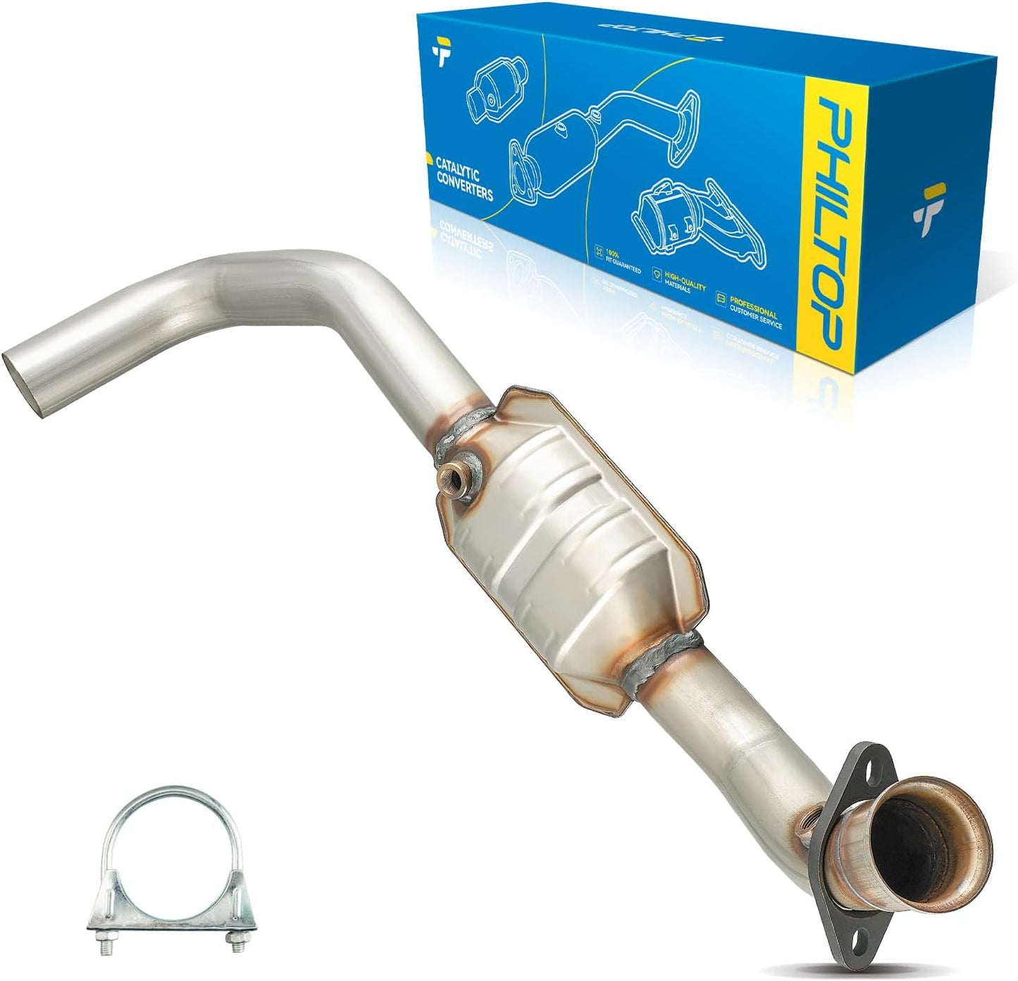 PHILTOP Left and Right Catalytic Converter Replacement For 2005-2010 300 2.7/3.5L V6 RWD, 2006-2010 Charger 2.7/3.5L V6 RWD, 2005-2008 Magnum 2.7/3.5L V6 RWD Replace 55434, 55433 (EPA Compliant) - Colors C