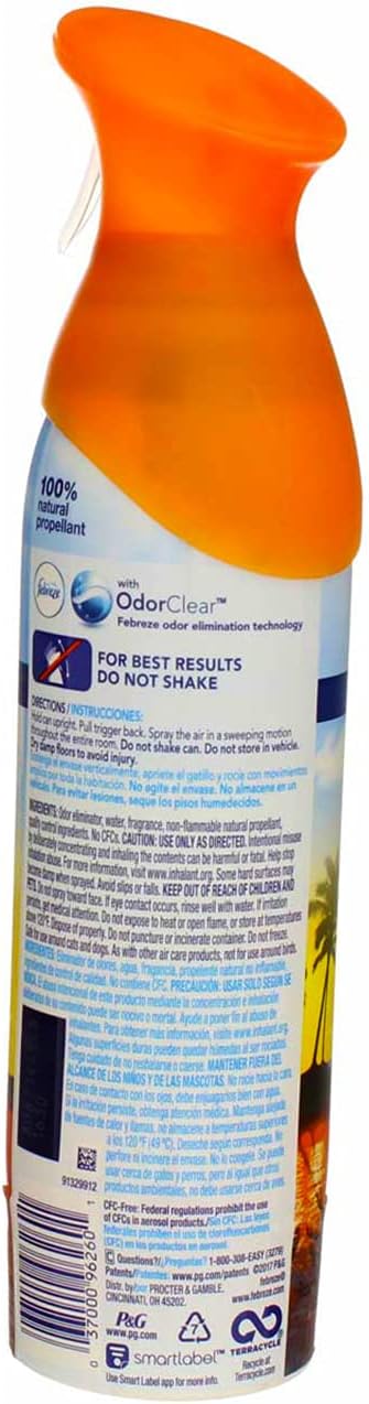 Febreze Air Mist Air Freshener Spray, Odor-Fighting Room Spray, Air Fresheners for Home and Bathroom and Kitchen, Aerosol Can, Mountain Scent, Purple, 8.8oz (Pack of 3)