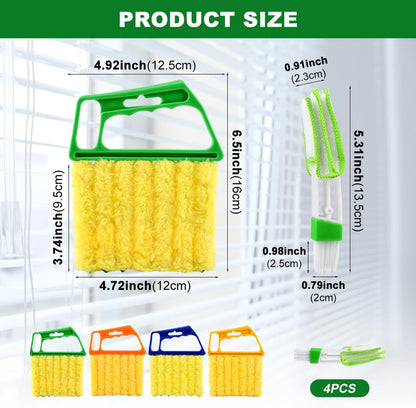 5Pcs Blind Cleaner Duster Tool Window Blind Cleaner,7 Fingers Dusting Cleaners and Air Vent Cleaners for Blinds,Air Conditioner Vents,Fans Vents,Detachable and Washable(Yellow+Green+Blue)