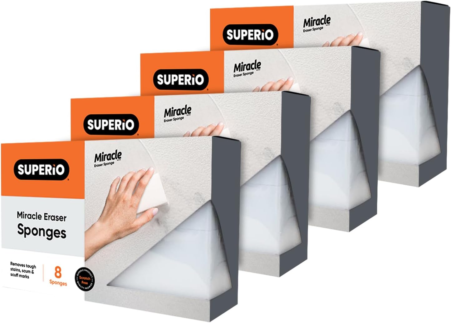 Superior Miracle Eraser Sponge Cleaning Sponge for Floor, Wall, Melamine Sponge Furniture Removes Scuffmarks, Dirt, and Tough Stains, Pack of 8, by Superio (32)